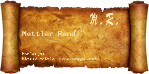 Mettler René névjegykártya